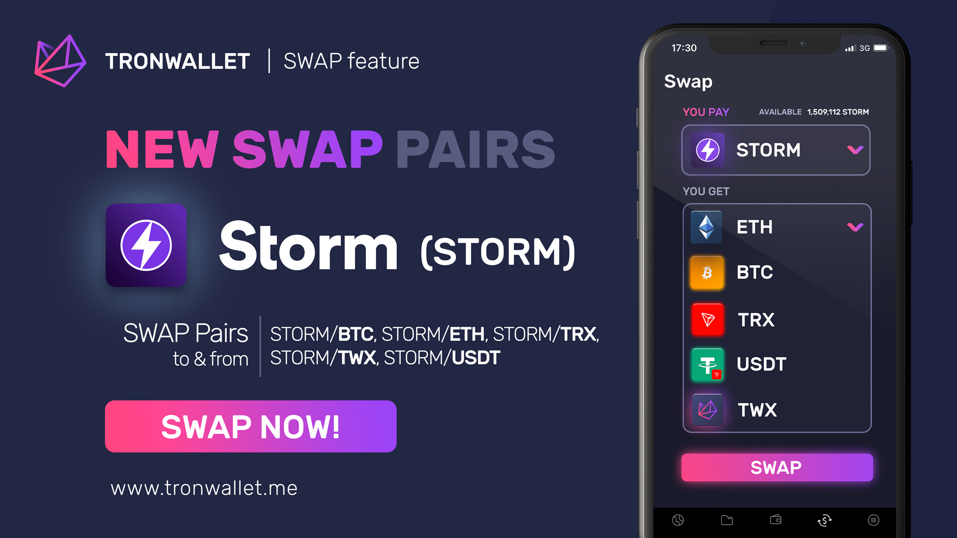 Klever Adds New Swap Pairs For The Erc Token Storm Storm Klever Support